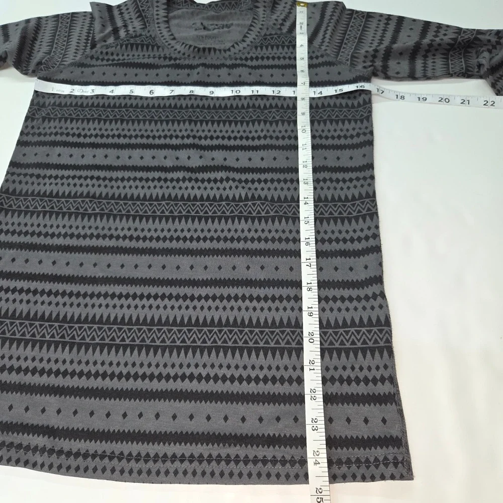 Guide Gear Women's Gray‎ Black Geometric Print Long Sleeve Thumbhole Top Size S